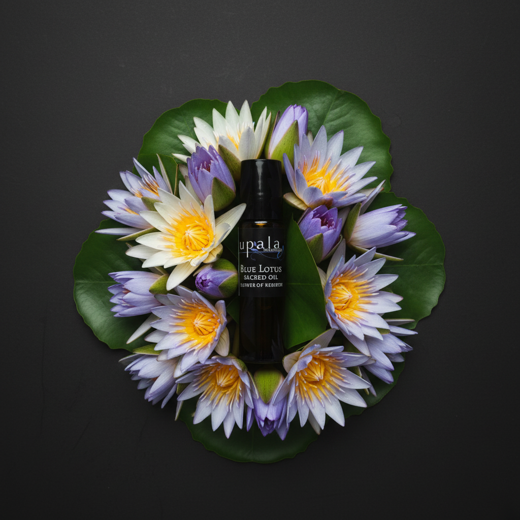 Blue Lotus Sacred Oil Roll-On - asymmetrical arrangement