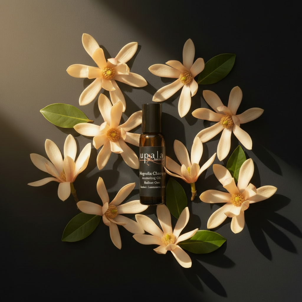 Magnolia Champaca Anointing Oil — with leaves and petal variation