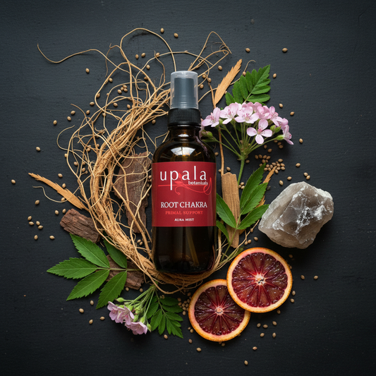 Root Chakra Aura Mist - dark background with more cedarwood and vetiver
