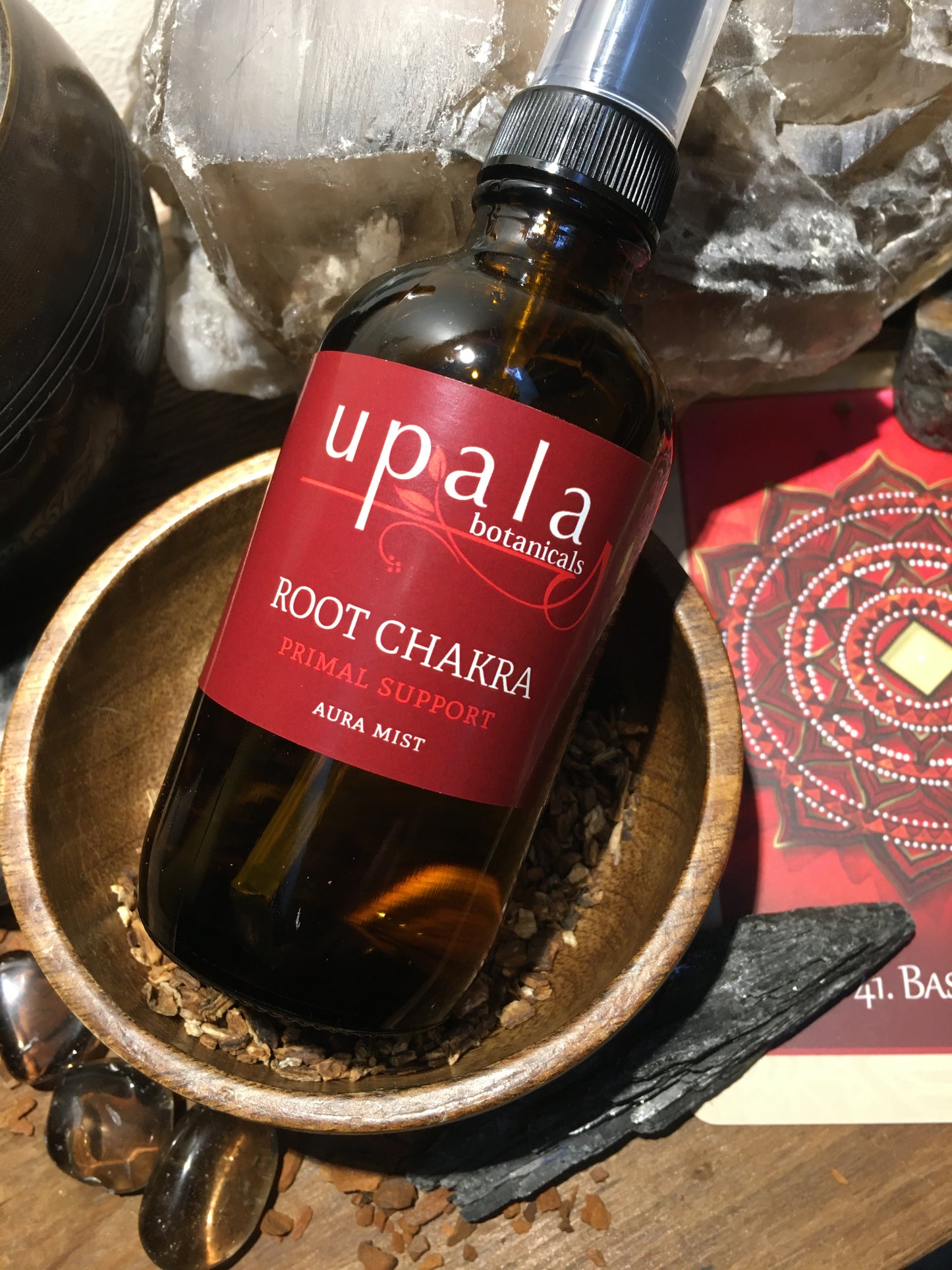Root Chakra Aura Mist - Muladhara · Primal Support · Grounding, earthy, warm aromatics for stability, safety, and embodied presence