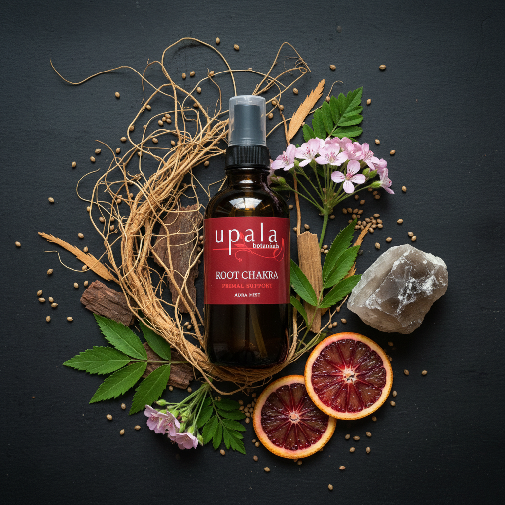 Root Chakra Aura Mist - dark background with more cedarwood and vetiver